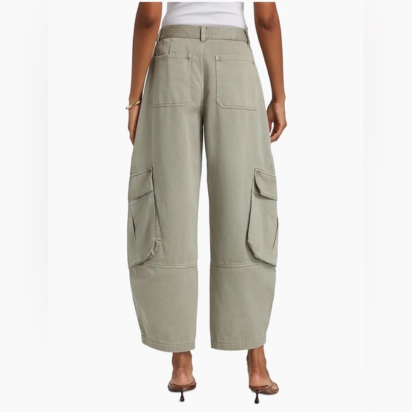 Frame Denim Wide Leg Army Green Cargo Bubble Pants in Sage Size 27 - Picture 3 of 9